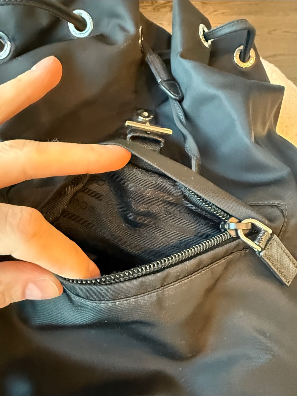 Prada Tessuto Nylon Backpack Black Backpack with Top Handle EUC - Picture 13 of 17